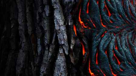 photo of dried lava