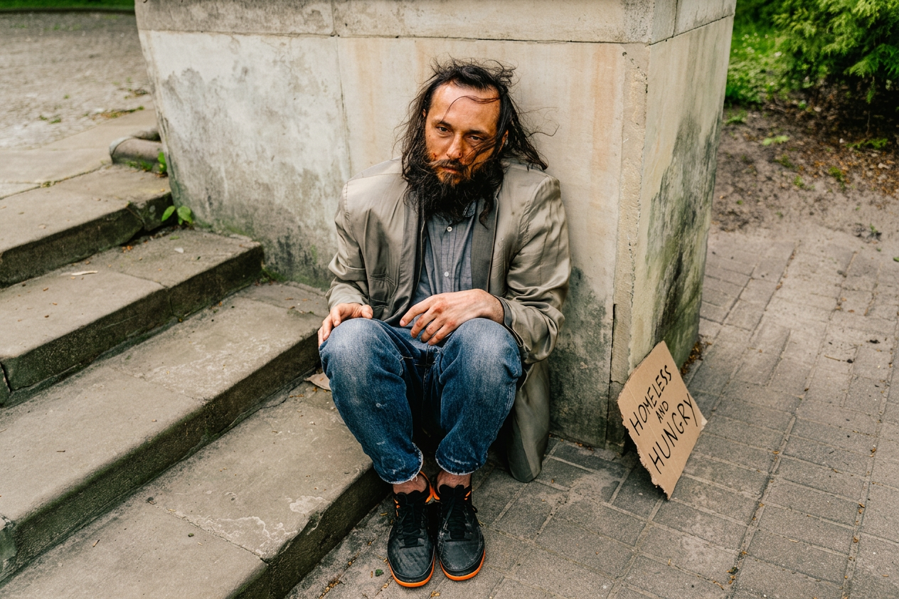 photo of a homeless man